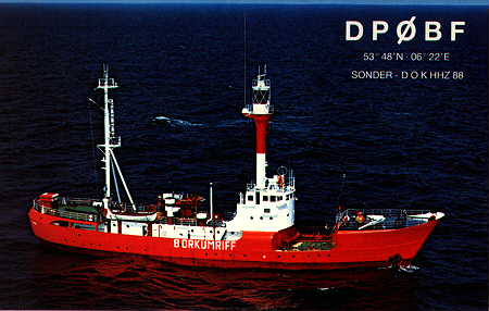 QSL-Karte FS Borkumriff - Seeposition
